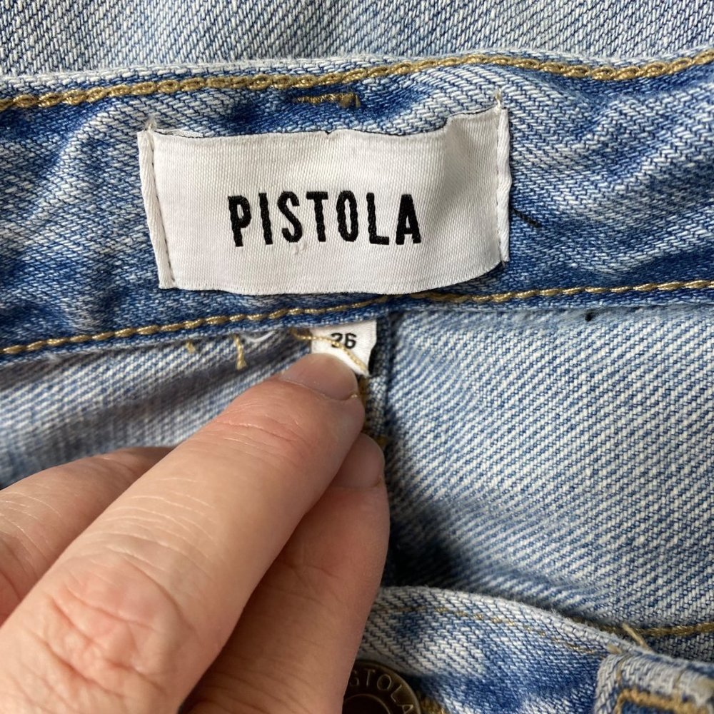Pistola Womens Cassie Super High Rise Distressed Straight Leg Jeans Size 26 - Picture 5 of 7